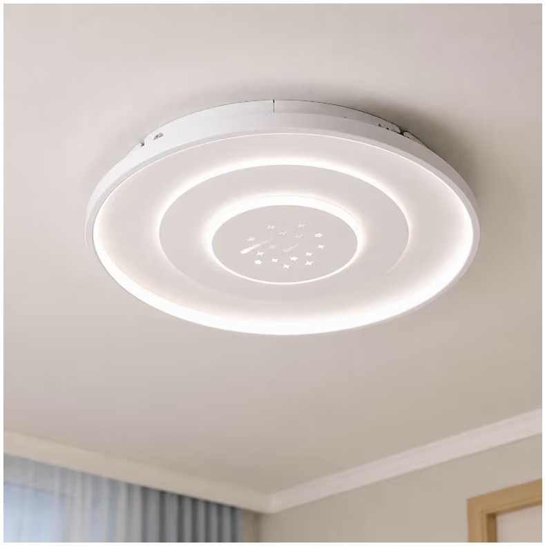 YATAI Modern Round LED Ceiling Light, 100W Built-In LED Fixture with Three-Color Dimming