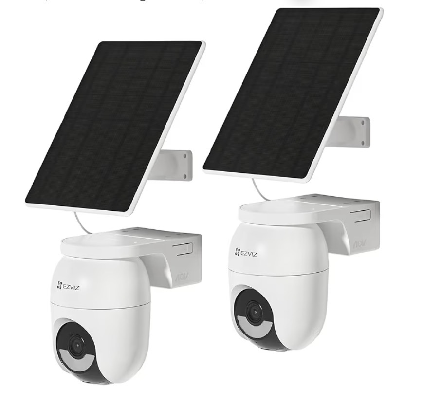 EZVIZ 2 Pack 2K+ Battery Security Camera Outdoor Wireless With Solar Panel